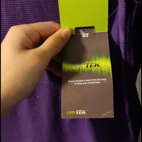 Purple and dark grey striped baseball tee - Picture 6 of 6